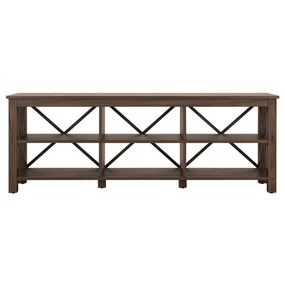 Sawyer 68" Alder Brown Metal Frame TV Stand