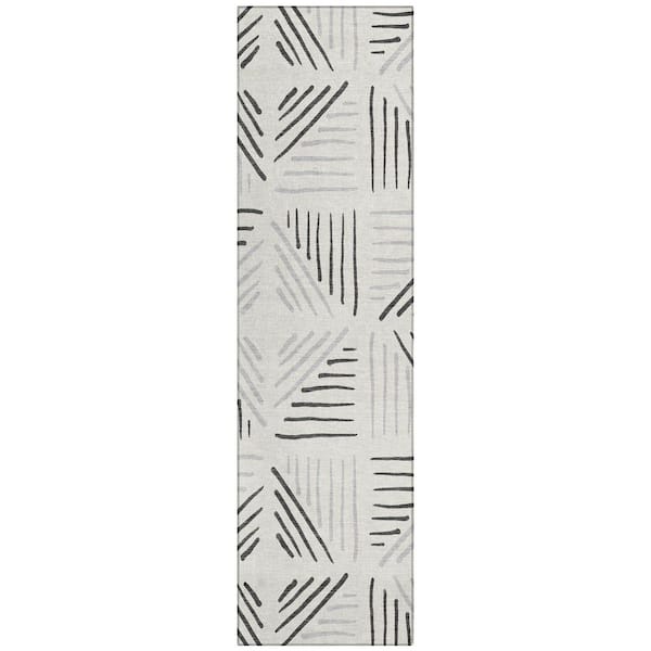 Chantille Machine Washable Indoor/Outdoor Abstract ACN2413 Ivory 2 ft. x 7 ft. Runner Rug