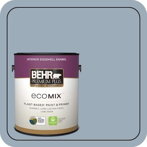 1 gal. #570F-4 Blue Willow Eggshell Enamel EcoMix Plant-Based Interior Paint & Primer