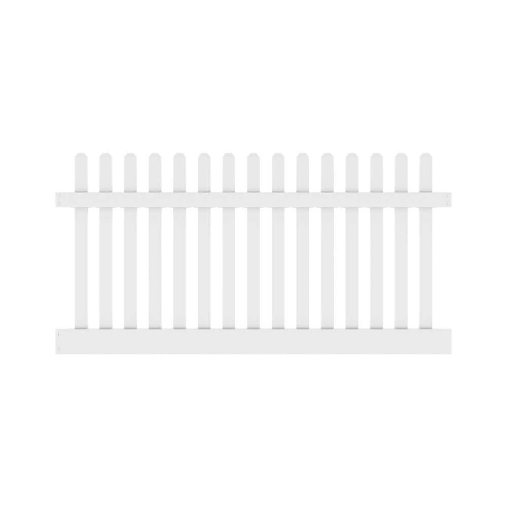 Barrette Outdoor Living Kettle Straight 4 ft. H x 8 ft. W White Vinyl