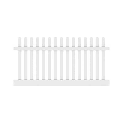 Kettle Straight 4 ft. H x 8 ft. W White Vinyl Un-Assembled Fence Panel