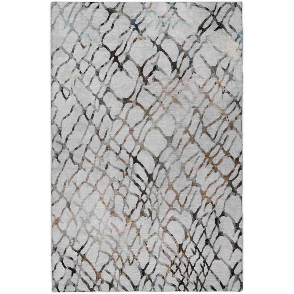 Dream Shag Premium Machine Washable Abstract ADS609 Silver 9 ft. x 12 ft. Area Rug price history on PriceWatchPro