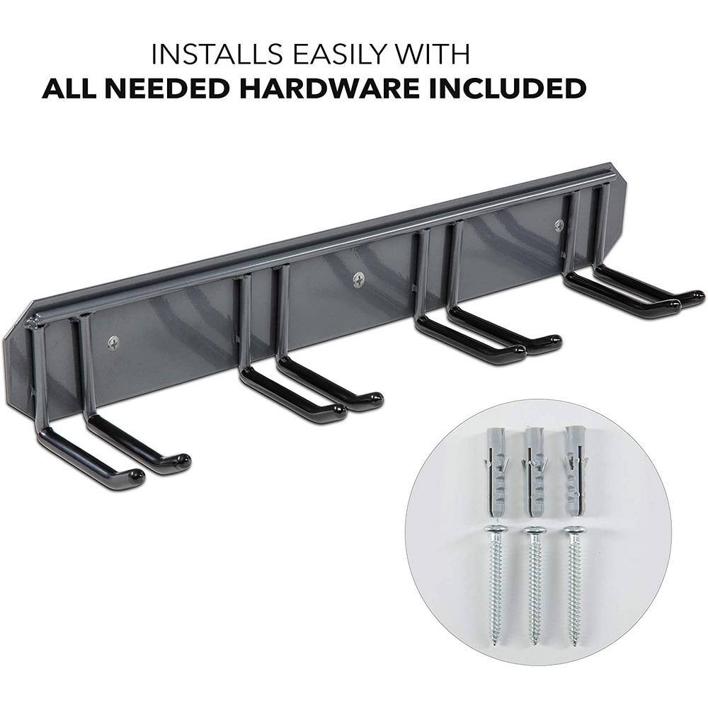 Heavy Duty Powder-Coated Wall-Mounted Ski Rack for 4 Pairs