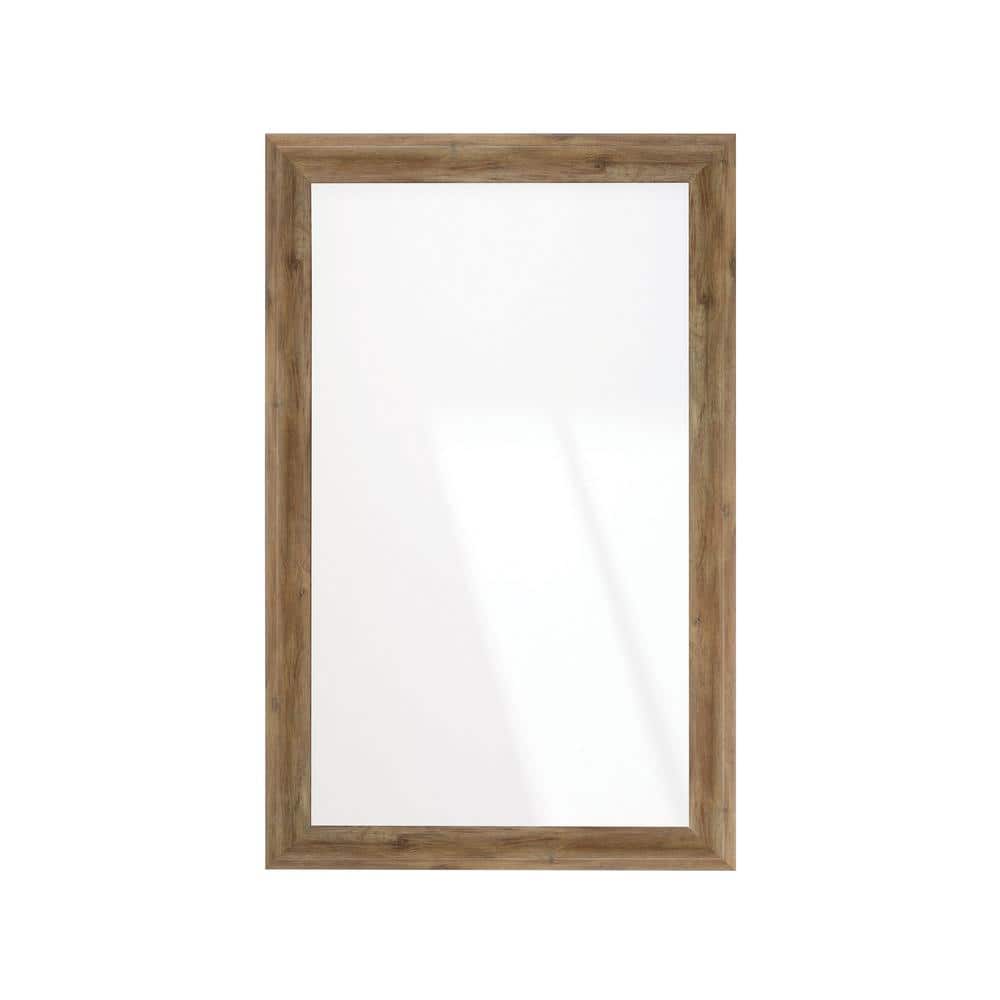 BrandtWorks 33 in. W x 56 in. H Americana Brown Rustic Sloped Wall Mirror 144L3 The Home Depot