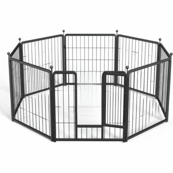 LSFA "Dog Playpen, 40"" Height 8 Panels Fence with Anti-Rust Coating, Metal Heavy Portable Foldable Dog Pen for Medium,Metal