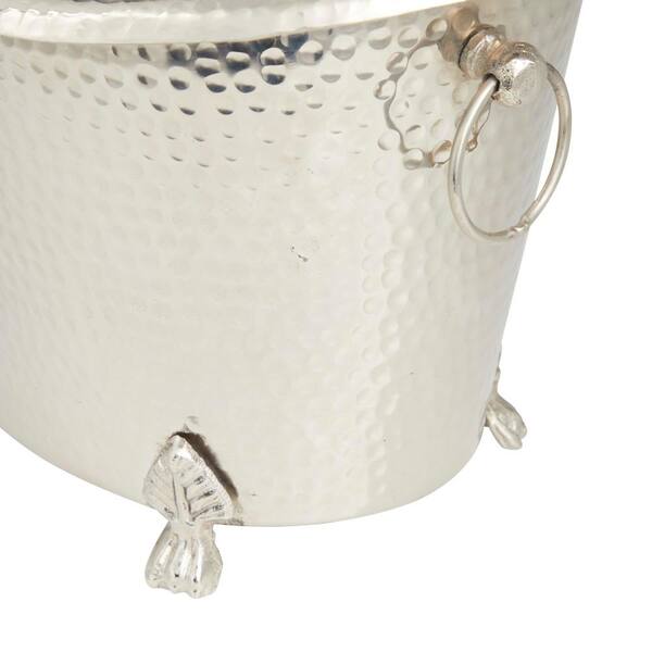 Silver Mini Ice Bucket - shown with ball handles, fits half size wine bottle