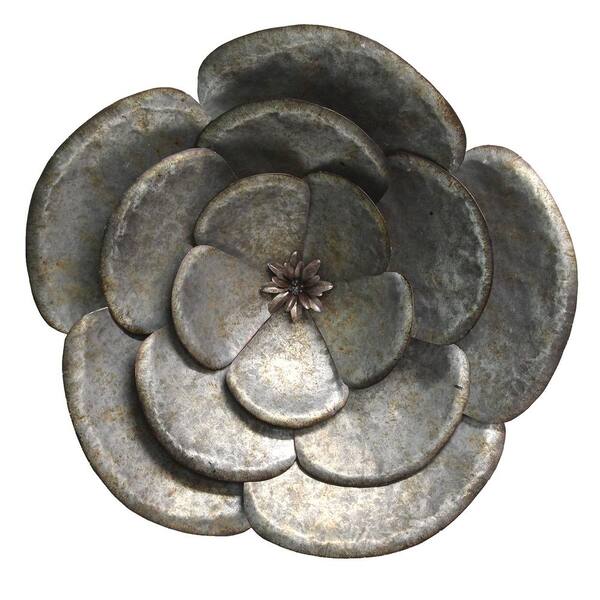 Stratton Home Decor Galvanized Flower Wall Decor