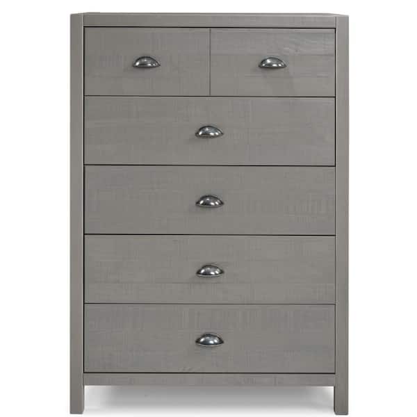 Hampton - Driftwood Finish 5 Drawer 51.25"H x 33.125"W x 18.5"D Chest