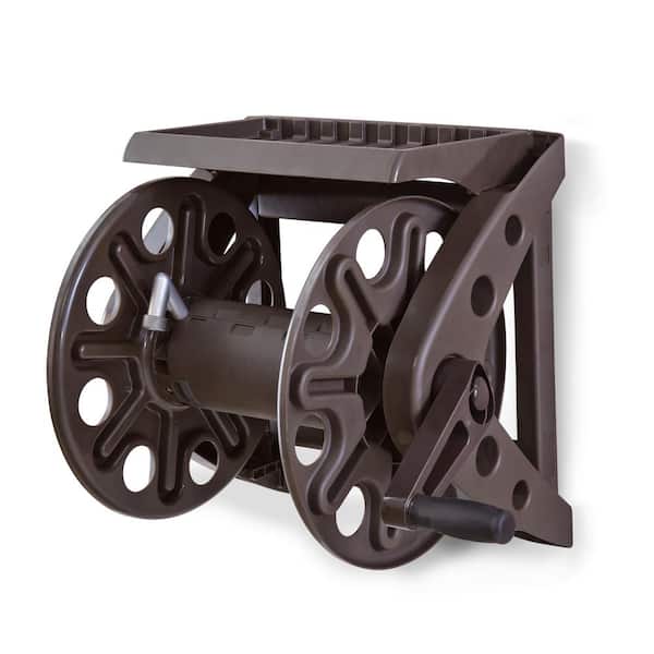 200 ft.  Bronze Resin With Shelf Wall Mounted Garden Hose Reel