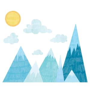 The Peak of Mountain Adhesive Blue Adhesive Wall Decal