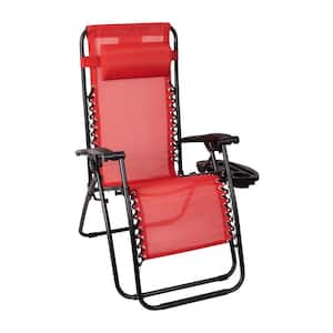 Red Steel Outdoor Lounge Chair (Set of 2)