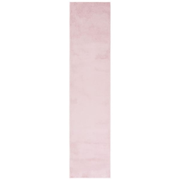 Pattern And Solid 2 ft. x 10 ft. Pink Solid Runner Rug