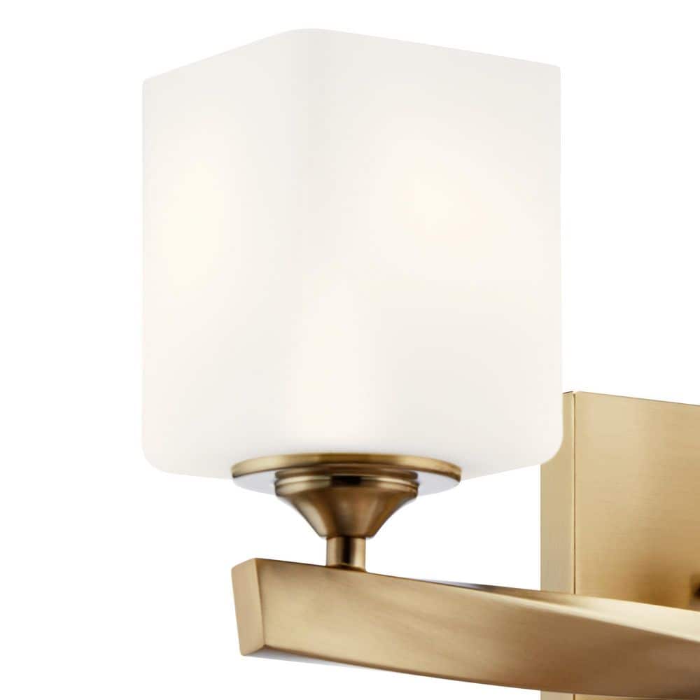 Champagne Bronze 3-Light Vanity with Satin Etched Glass