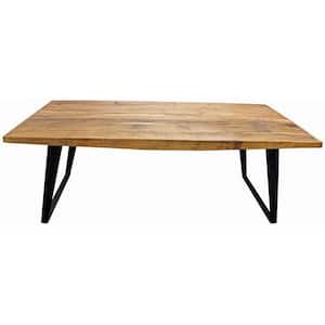 Danielle White Walnut Wood 63 in. Sled Dining Table (Seats 6)