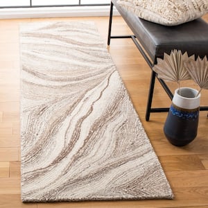 Metro Ivory/Brown 2 ft. x 8 ft. Abstract Gradient Runner Rug