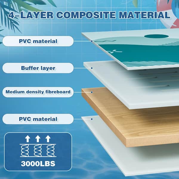 Tozey Foldable 112 in. x 66 in. Rectangular Frame Pool, Portable