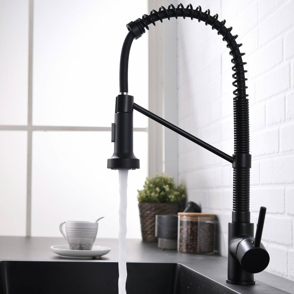 Matte Black Stainless Steel Touchless Pull-Out Spray Kitchen Faucet
