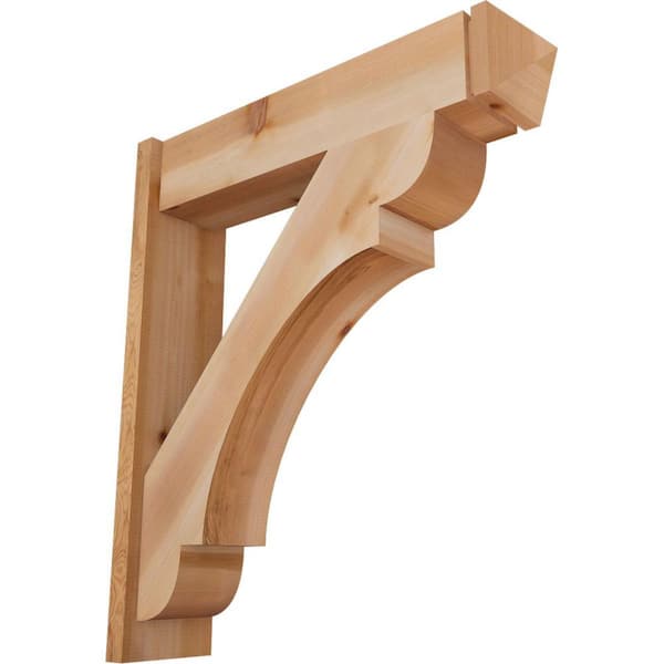 Ekena Millwork 8 in. x 36 in. x 32 in. Western Red Cedar Olympic Arts and Crafts Smooth Outlooker