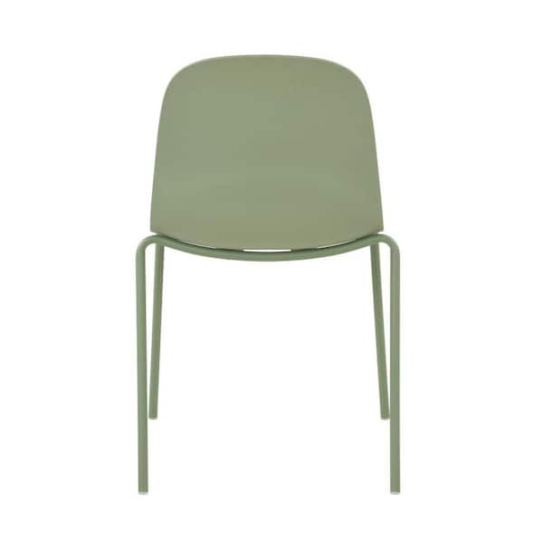 Jamesdar Serena Olive Green Stackable Chair with Cushion (Set-4