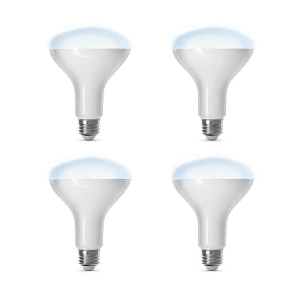 Feit Electric 65-Watt Equivalent BR30 Smart Wi-Fi Dimmable E26 LED Light Bulb Works with Alexa/Google Home, Daylight 5000K (4-Pack)
