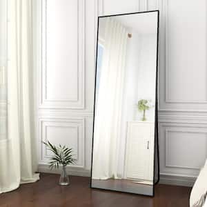 21 in. W x 64 in. H Rectangular Black Aluminum Alloy Framed Full Length Mirror Standing Floor Mirror