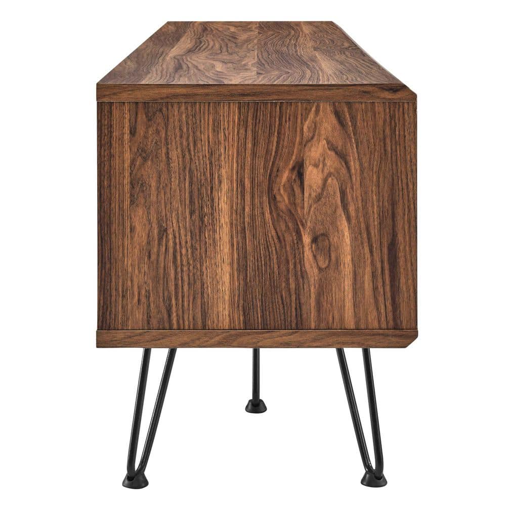 Walnut 59" TV Stand with Sliding Mesh Doors