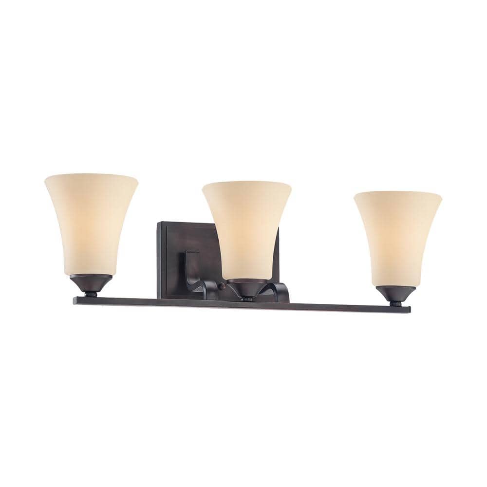 Espresso Brown Nickel Finish 3-Light Vanity Wall Lamp