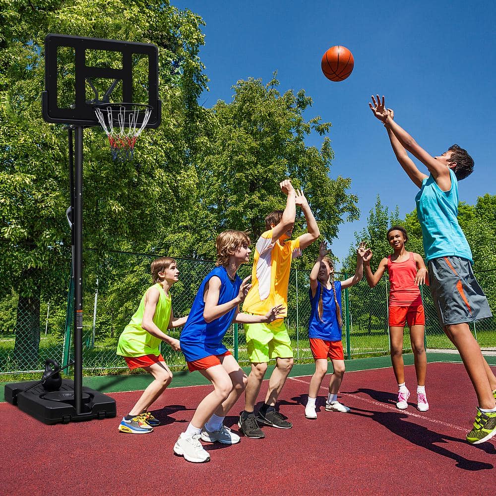 44" Black Polycarbonate Portable Basketball Hoop System