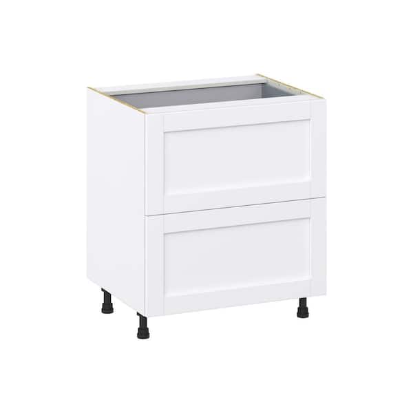 J COLLECTION Mancos Bright White Shaker Assembled Base Kitchen Cabinet with Drawer and 1 Inner Drawer 30 in.W x 34.5 in.H x 24 in.D