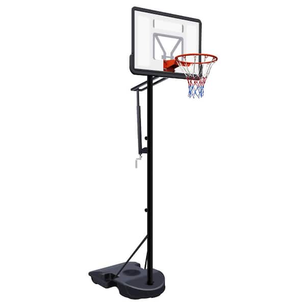 Black 33.86 in. W Portable Basketball Hoop with Water/Sand Base, Wheels, Adjustable Height 6.89 ft. to 10.01 ft.