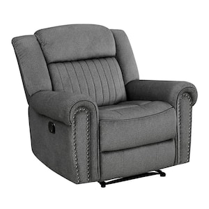 Abington Charcoal Microfiber Manual Recliner