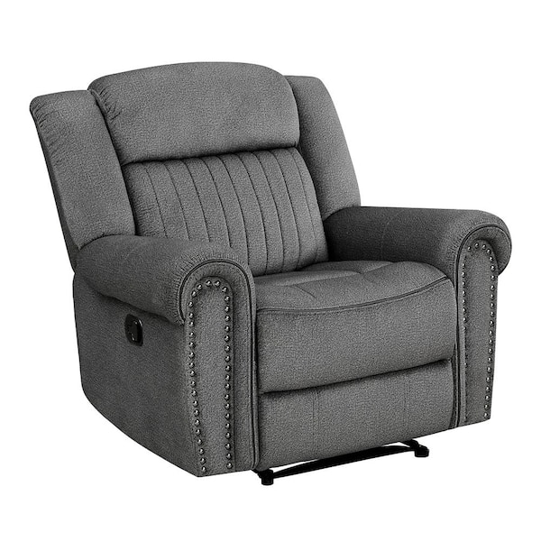 Lazzara Abington Charcoal Microfiber Manual Recliner