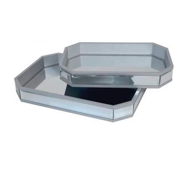 Generic unbranded Marisol 18 in. W Mirrored Tray (Set of 2)