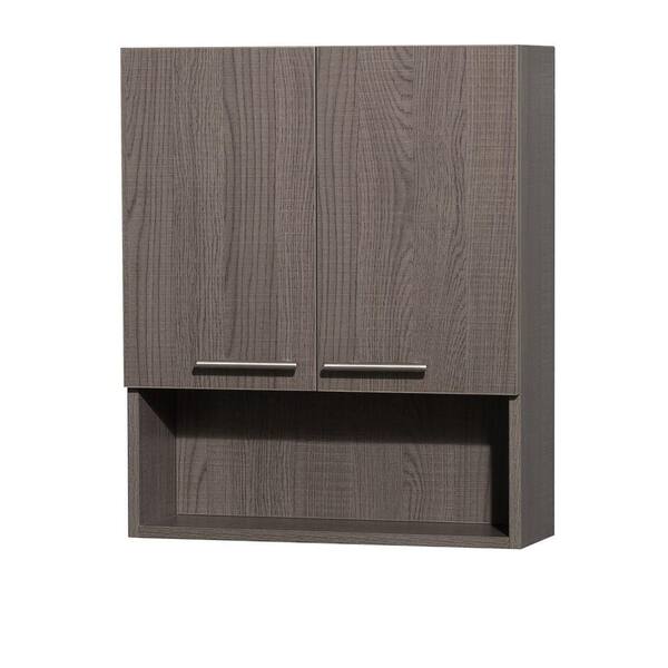 Wyndham Collection Amare 24 in. W x 29 in. H x 8-3/4 in. D Bathroom Storage Wall Cabinet in Grey Oak