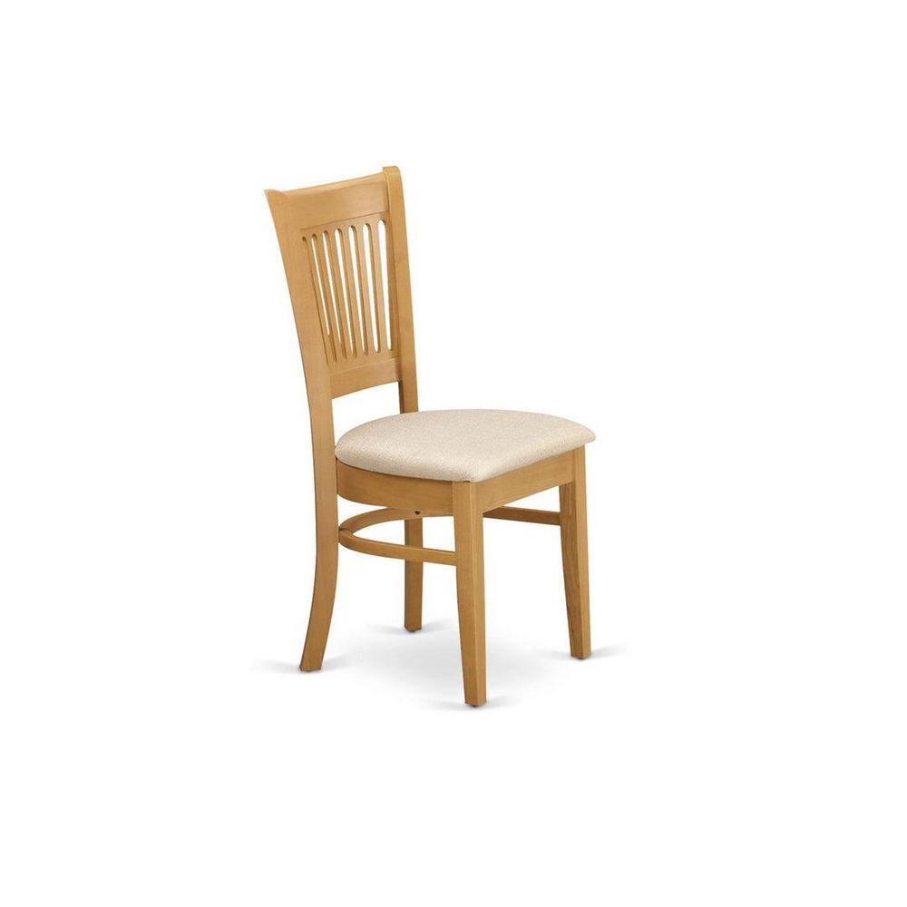 Natural Oak Finish 3-Piece Round Dining Set with High Back Lattice Chairs
