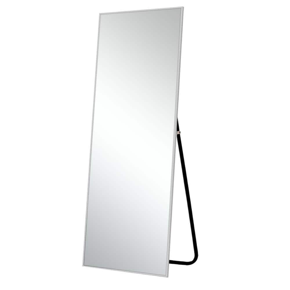 24 in. x 71 in. Modern Aluminum Alloy Thin Rectangle Framed Gray Full-Lengt