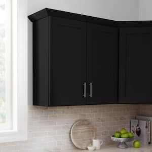 Avondale 36 in. W x 12 in. D x 30 in. H Ready to Assemble Plywood Shaker Wall Kitchen Cabinet in Raven Black