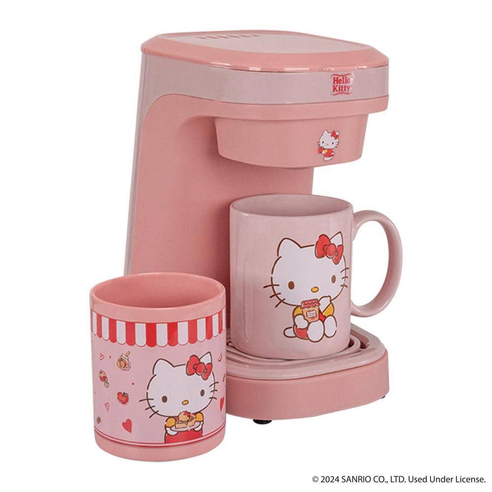 Uncanny Brands Hello Kitty Single Cup Coffee Maker Gift Set with 2
