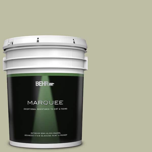 BEHR MARQUEE 5 gal. #ICC-57 Dried Thyme Semi-Gloss Enamel Exterior Paint & Primer
