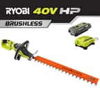 26 in. HP 40V Brushless Lithium-Ion Cordless Battery Hedge Trimmer - 2.0 Ah Battery and Charger Included