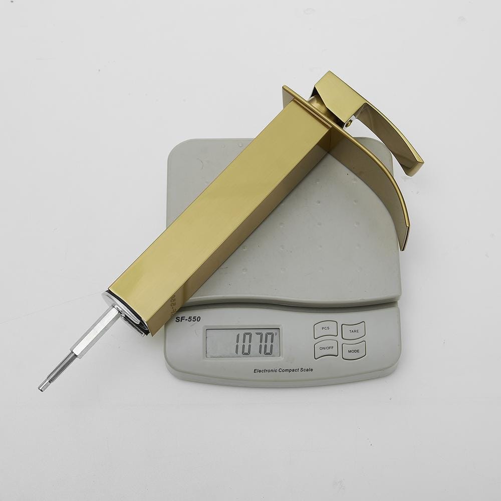 Brushed Gold Single Handle High-Arc Vessel Sink Faucet