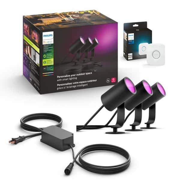 Philips Hue Lily Outdoor Black Spot Light Smart Color Changing Low