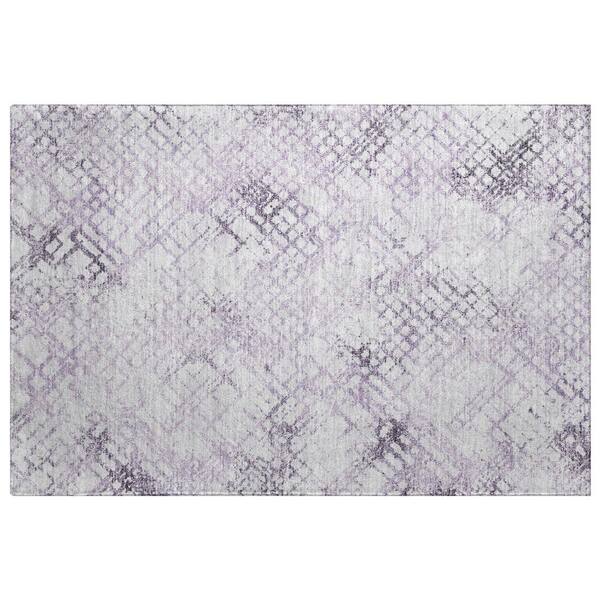 Dream Shag Premium Machine Washable Abstract ADS824 Purple 2 ft. x 3 ft. Accent Rug