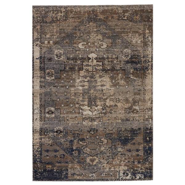 Cassava Taupe Dark Blue 5 Ft 3 In X 7, Home Depot Outdoor Rugs 5×7