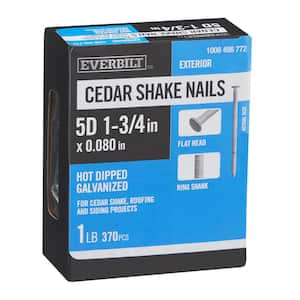 1-3/4 in. x 5D Hot Dipped Galvanized Ring Shank Cedar Shake Roofing Nail 1 lb. (370-Count)