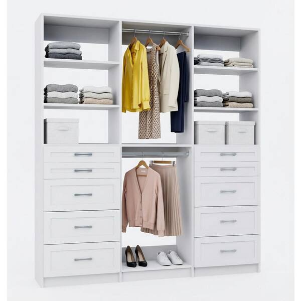 MODULAR CLOSETS Alto Collection 87 in. W White Tower System Shaker