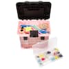 Stalwart 75-STO3183 Parts & Crafts Rack Style Tool Box with 4 Organizers,  Pink