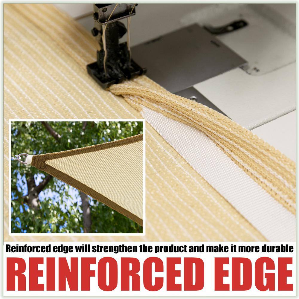 12 ft x 18 ft Sand HDPE Rectangle Sun Shade Sail Canopy