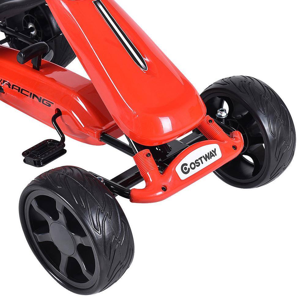 Red Adjustable Pedal Go Kart with EVA Wheels