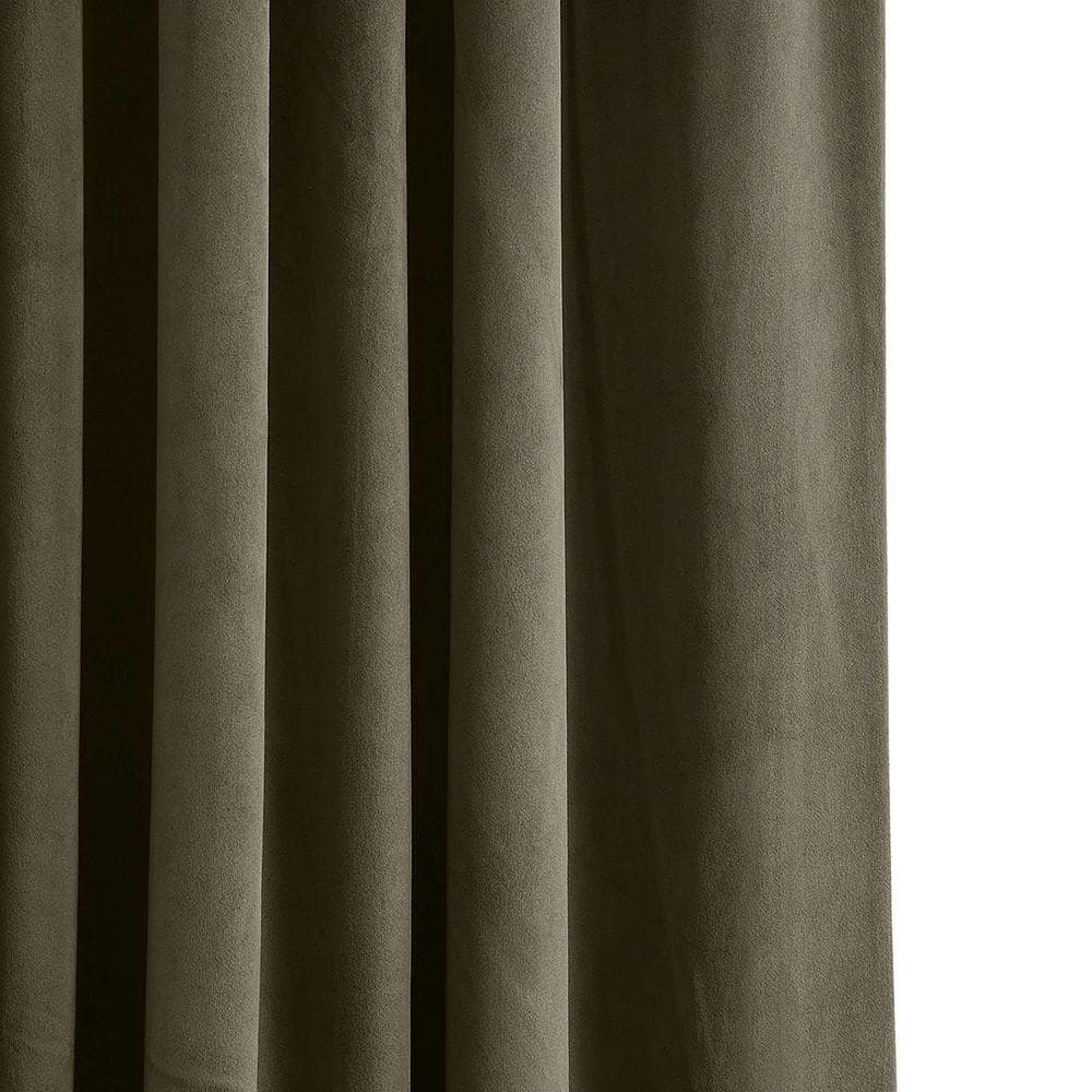 Denver Taupe Blackout Velvet Curtain Panel 50W x 84L